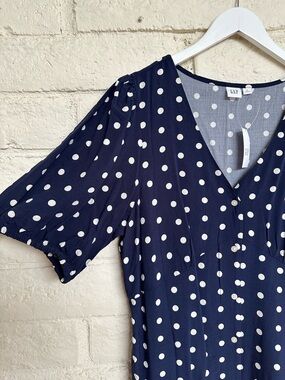 GAP Navy Blue Dress with White Polka Dots